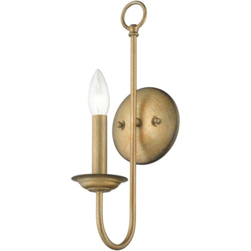 42681-48 1 Light Antique Gold Leaf Single Sconce-Lighting LumensWall Sconces