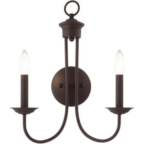 14 inch 2 Light Bronze Wall Sconce with Steel base material-Lighting LumensWall Sconces