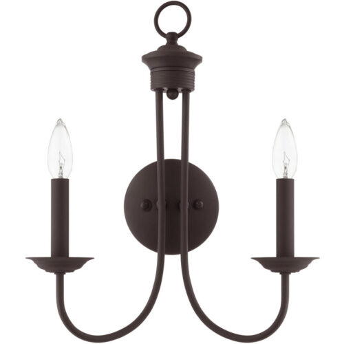 14 inch 2 Light Bronze Wall Sconce with Steel base material-Lighting LumensWall Sconces