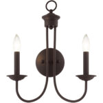 14 inch 2 Light Bronze Wall Sconce with Steel base material-Lighting LumensWall Sconces