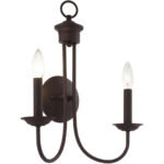 14 inch 2 Light Bronze Wall Sconce with Steel base material-Lighting LumensWall Sconces