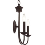 14 inch 2 Light Bronze Wall Sconce with Steel base material-Lighting LumensWall Sconces