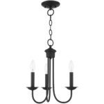 3 Light Black Chandelier with Steel base material-Lighting LumensChandeliers