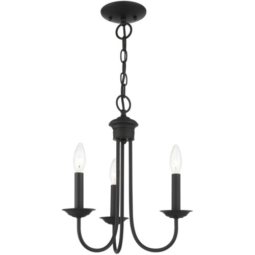 3 Light Black Chandelier with Steel base material-Lighting LumensChandeliers