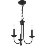 3 Light Black Chandelier with Steel base material-Lighting LumensChandeliers