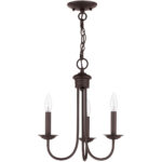 3 Light Bronze Mini Chandelier with Steel base material-Lighting LumensChandeliers