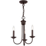 3 Light Bronze Mini Chandelier with Steel base material-Lighting LumensChandeliers