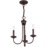 3 Light Bronze Mini Chandelier with Steel base material-Lighting LumensChandeliers