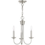 3 Light Brushed Nickel Chandelier with Steel base material-Lighting LumensChandeliers