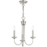 3 Light Brushed Nickel Chandelier with Steel base material-Lighting LumensChandeliers