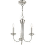 3 Light Brushed Nickel Chandelier with Steel base material-Lighting LumensChandeliers