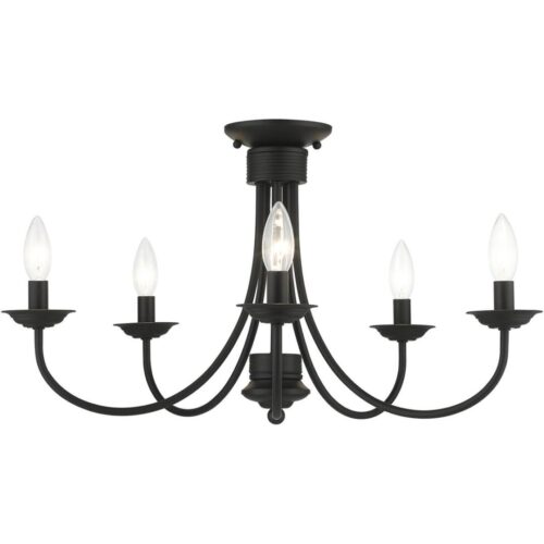 42684-04 5 Light Black Large Semi-Flush-Lighting LumensSemi Flush