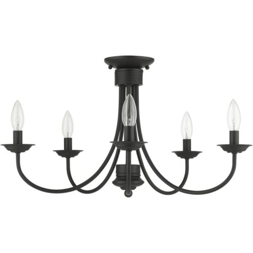 42684-04 5 Light Black Large Semi-Flush-Lighting LumensSemi Flush