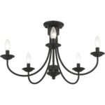 42684-04 5 Light Black Large Semi-Flush-Lighting LumensSemi Flush