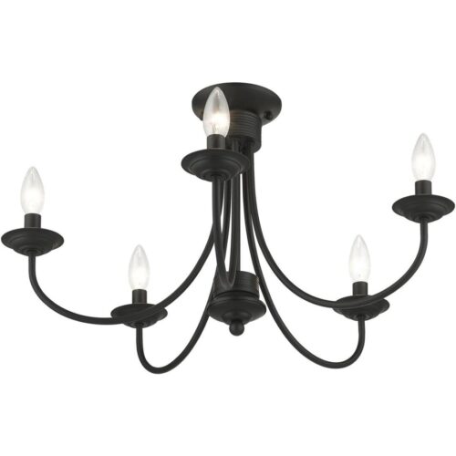 42684-04 5 Light Black Large Semi-Flush-Lighting LumensSemi Flush