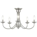 42684-91 5 Light Brushed Nickel Large Semi-Flush-Lighting LumensSemi Flush