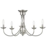 42684-91 5 Light Brushed Nickel Large Semi-Flush-Lighting LumensSemi Flush