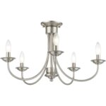 42684-91 5 Light Brushed Nickel Large Semi-Flush-Lighting LumensSemi Flush