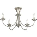 42684-91 5 Light Brushed Nickel Large Semi-Flush-Lighting LumensSemi Flush