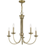 5 Light Antique Brass Chandelier with Steel base material-Lighting LumensChandeliers