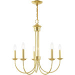 5 Light Polished Brass Chandelier with Steel base material-Lighting LumensChandeliers