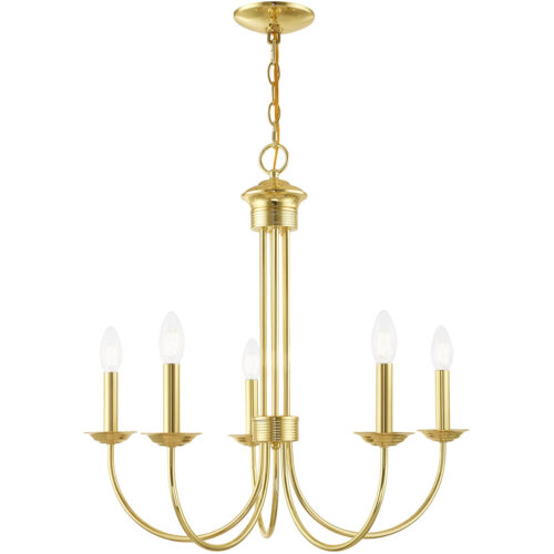 5 Light Polished Brass Chandelier with Steel base material-Lighting LumensChandeliers