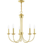 5 Light Polished Brass Chandelier with Steel base material-Lighting LumensChandeliers