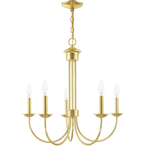 5 Light Polished Brass Chandelier with Steel base material-Lighting LumensChandeliers