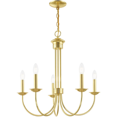 5 Light Polished Brass Chandelier with Steel base material-Lighting LumensChandeliers