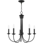 5 Light Black Chandelier with Steel base material-Lighting LumensChandeliers