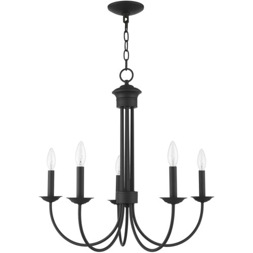 5 Light Black Chandelier with Steel base material-Lighting LumensChandeliers