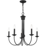 5 Light Black Chandelier with Steel base material-Lighting LumensChandeliers