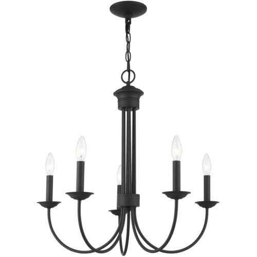 5 Light Black Chandelier with Steel base material-Lighting LumensChandeliers