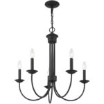 5 Light Black Chandelier with Steel base material-Lighting LumensChandeliers