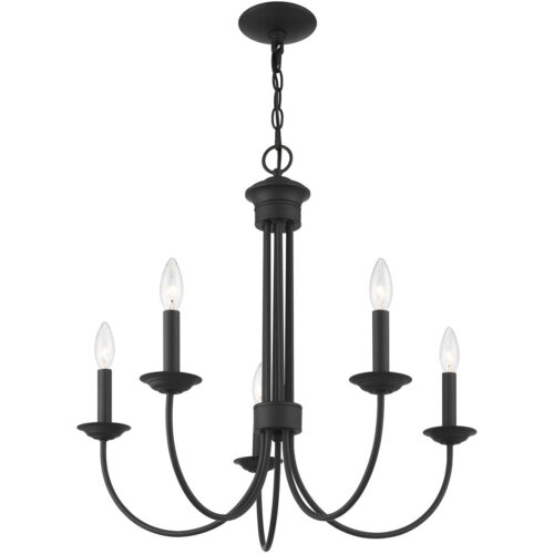 5 Light Black Chandelier with Steel base material-Lighting LumensChandeliers