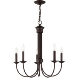 5 Light Bronze Chandelier with Steel base material-Lighting LumensChandeliers