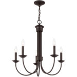 5 Light Bronze Chandelier with Steel base material-Lighting LumensChandeliers