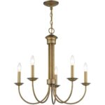 42685-48 5 Light Antique Gold Leaf Chandelier-Lighting LumensChandeliers