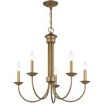 42685-48 5 Light Antique Gold Leaf Chandelier-Lighting LumensChandeliers