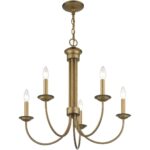 42685-48 5 Light Antique Gold Leaf Chandelier-Lighting LumensChandeliers