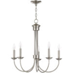 5 Light Brushed Nickel Chandelier with Steel base material-Lighting LumensChandeliers