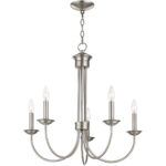 5 Light Brushed Nickel Chandelier with Steel base material-Lighting LumensChandeliers