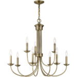 9 Light Antique Brass Chandelier with Steel base material-Lighting LumensChandeliers