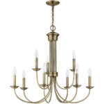 9 Light Antique Brass Chandelier with Steel base material-Lighting LumensChandeliers