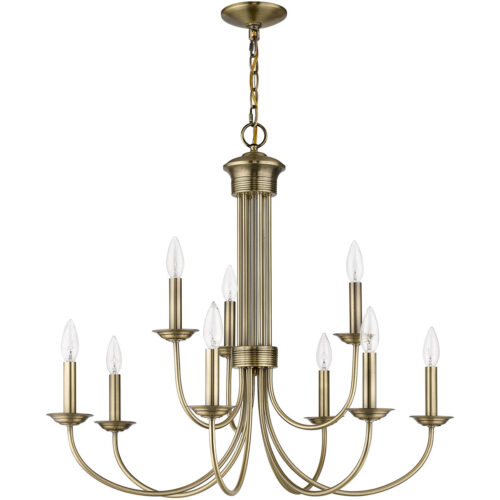 9 Light Antique Brass Chandelier with Steel base material-Lighting LumensChandeliers