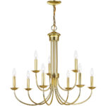 9 Light Polished Brass Chandelier with Steel base material-Lighting LumensChandeliers