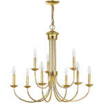 9 Light Polished Brass Chandelier with Steel base material-Lighting LumensChandeliers