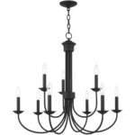 9 Light Black Chandelier with Steel base material-Lighting LumensChandeliers