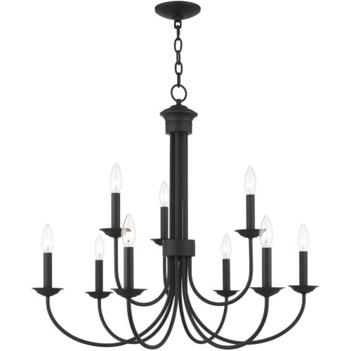 9 Light Black Chandelier with Steel base material-Lighting LumensChandeliers