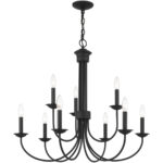 9 Light Black Chandelier with Steel base material-Lighting LumensChandeliers